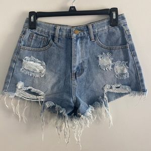 Distressed Denim Shorts